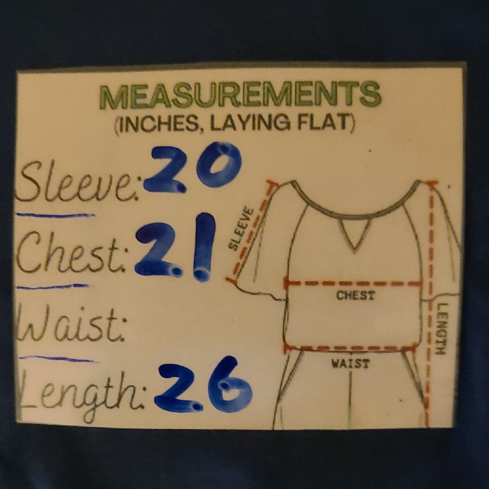 Time and Tru Blue Ruched Long Sleeve Blouse - Picture 7 of 9